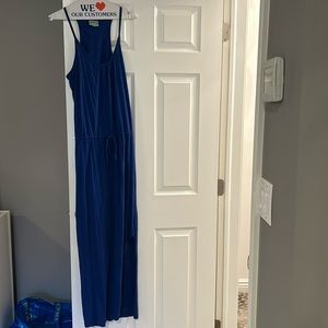 Blue maxi C&C California cover up dress with adjustable string in the center